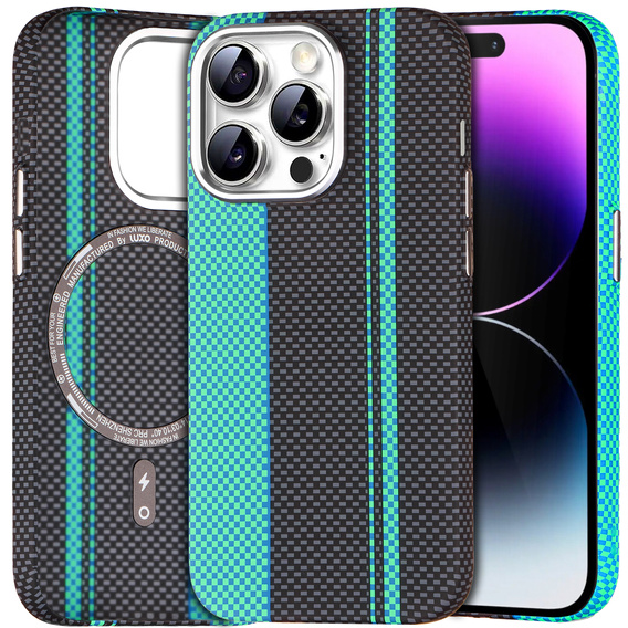 MagSafe's iPhone 14 Pro Max Case, Carbon Fiber, black / blue