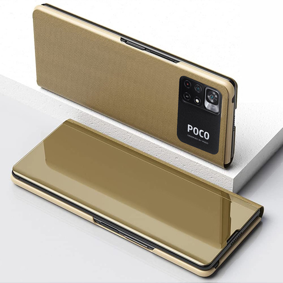 Case for Xiaomi Poco M4 Pro 4G, Clear View, gold