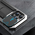 Case for iPhone 15 Pro Max, R-JUST CamShield Slide, armoured, silver / black