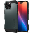 Spigen case for iPhone 16 Pro, Tough Armor Mag MagSafe, green + 9H Tempered Glass
