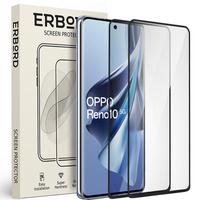 2x Tempered Glass for Oppo Reno 10 / 10 Pro, ERBORD 3D full display