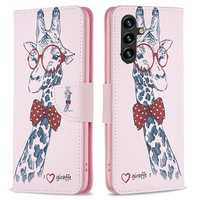 Flip case for Samsung Galaxy A55 5G, Wallet, giraffe, pink