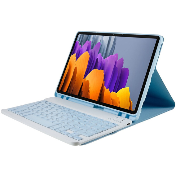 Case + keyboard Samsung Galaxy Tab S7 T870/T875 / S8, Pen Slot, blue