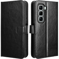 Flip case for Infinix Hot 50 Pro+ 4G, Crazy Horse Wallet, black