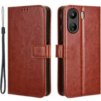 Flip case for Xiaomi Redmi 13C / Poco C65, Crazy Horse Wallet, brown