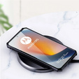 Case for Motorola Edge 50 Fusion 5G, with magnetic sheet, transparent / black