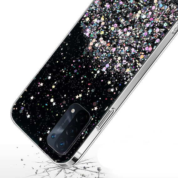 Case for Oppo A54 5G/A74 5G/A93 5G, Glittery, black