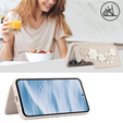 Case for Samsung Galaxy A55 5G, Leather Flower Card Slot, beige