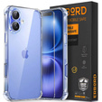 Case for iPhone 16, Erbord Dropproof, transparent + Glass