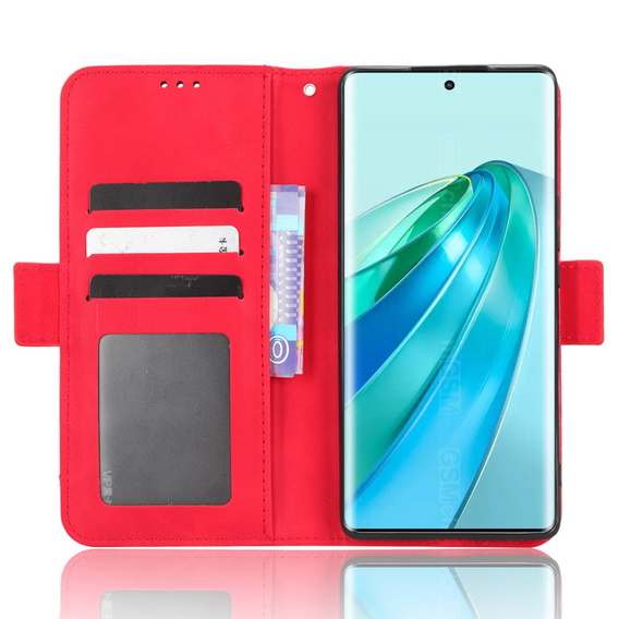 Flip case for Honor Magic 5 Lite 5G, Card Slot, red