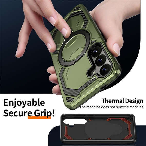 Magnetic case with stand for Samsung Galaxy A57 5G, green