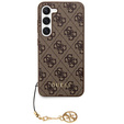 GUESS Case for Samsung Galaxy A55, 4G Charms Collection Hardcase, brown