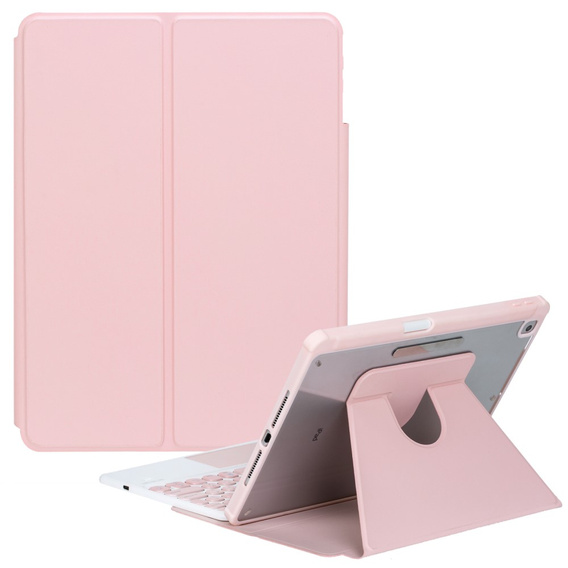 Keyboard case for iPad 11" 2025 A16 (11 gen.) / iPad 10.9" 2022 (10 gen.), Rotary 360° Leather, pink rose gold