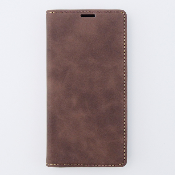 Case for iPhone 15, ERBORD Vintage, wallet with flap, coffee
