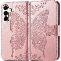 Flip case for Samsung Galaxy S25 FE, Butterfly, pink rose gold