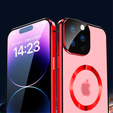 Magnetic Dual Glass MagSafe case for iPhone 15 Pro Max, red