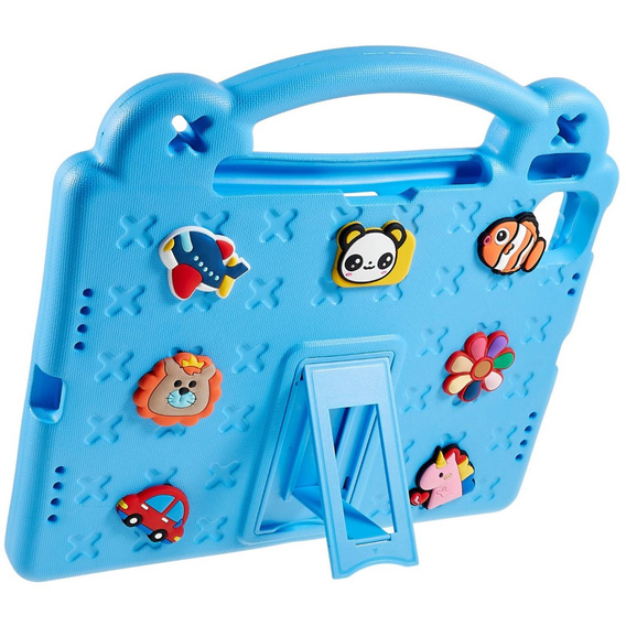 Children's case for Apple iPad Air 11" 6 gen. 2024, Cute Patterns, with stand, blue
