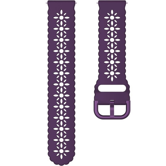 Silicone strap for 20mm Soft Hollowed-out, Dark Purple