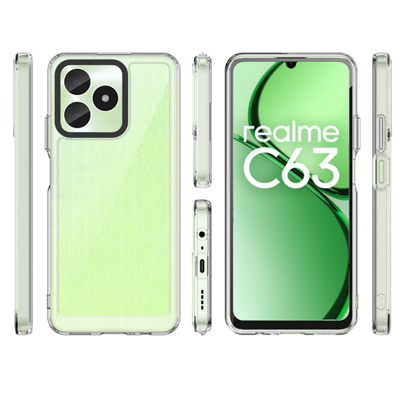 Case for Realme C63, Fusion Hybrid, transparent