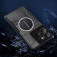Case for Motorola Moto G15 / Motorola Moto G15 Power, with magnetic sheet, transparent / black