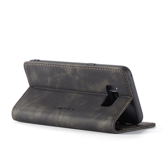 CASEME case for Samsung Galaxy S8 Plus, Leather Wallet Case, black