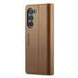 CASEME flip case for Samsung Galaxy Z Fold6 5G, Litchi Wallet, brown