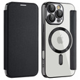 Flip case for iPhone 16 Pro, RFID Wallet MagSafe CamShield, black