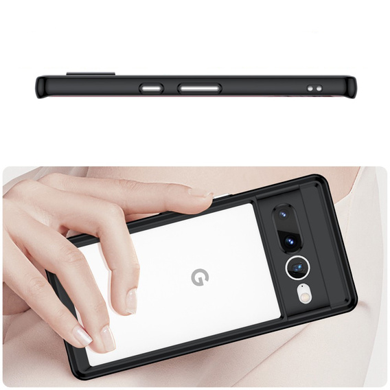 Case for Google Pixel 7 Pro 5G, Fusion Hybrid, with camera protection, transparent / black