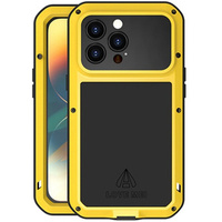 Love Mei Case for iPhone 14 Pro, armored with glass, yellow