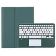 Case + keyboard Samsung Galaxy Tab S9+, Leather Pen Slot TouchPad, dark green