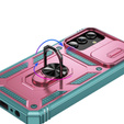 Case for Samsung Galaxy S24, CamShield Slide, green / pink