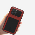 Love Mei Case for iPhone 15 Pro Max, armored with glass, red
