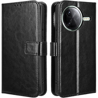 Flip case for Xiaomi Poco F7 Ultra, Crazy Horse Wallet, black