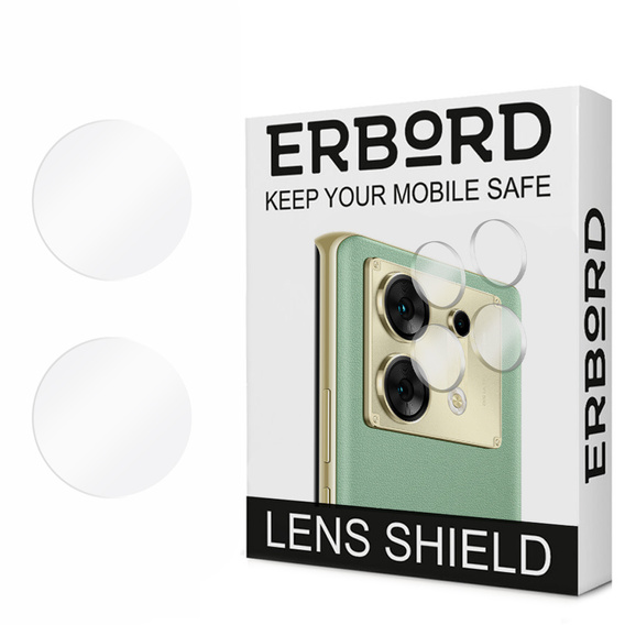 2x ERBORD tempered glass for camera to Infinix Zero 30 5G, transparent