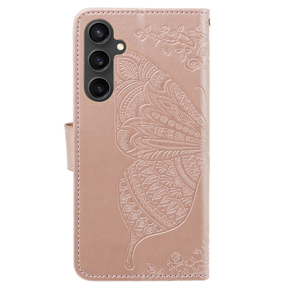 Flip case for Samsung Galaxy S23 FE, Butterfly, pink rose gold