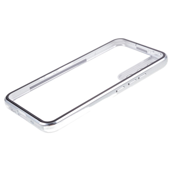 Case for Samsung Galaxy S21, Magnetic Dual Glass, silver