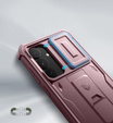 Armored case for Samsung Galaxy S25+ Plus, Dexnor Full Body (Two Frames), pink