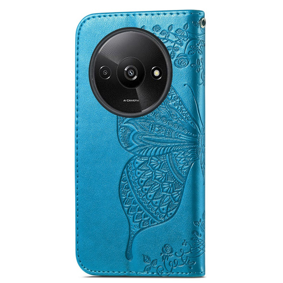 Flip case for Xiaomi Redmi A3, Butterfly, blue