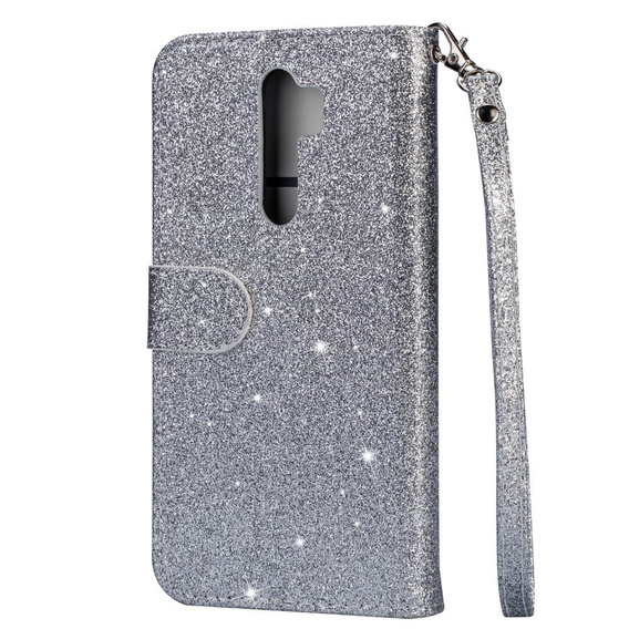 Flip case for Xiaomi Redmi Note 8 Pro, Wallet Zippered, silver