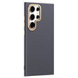 Leather case for Samsung Galaxy S25 Ultra, leather hybrid, grey