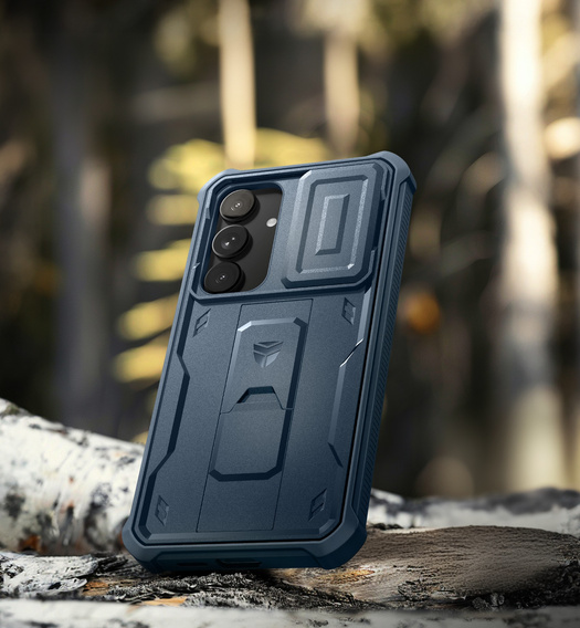 Armored case for Samsung Galaxy S25+ Plus, Dexnor Full Body (Two Frames), dark blue