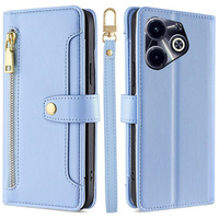 Flip case for Infinix Hot 40i, Wallet Zipper Pocket, blue