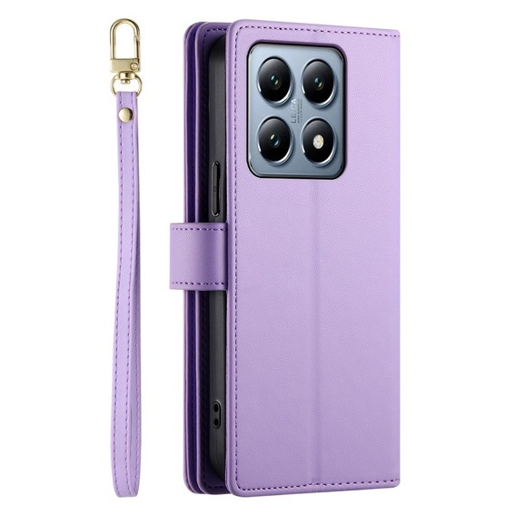 Flip case for Xiaomi 14T Pro, Wallet Zipper Pocket, purple