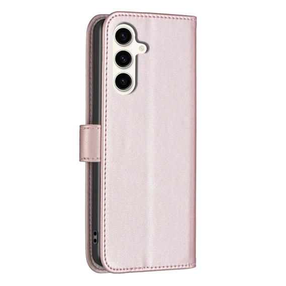 Flip case for Samsung Galaxy S23 FE, BINFEN Wallet, rose gold + 9H glass