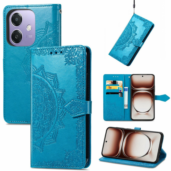 Flip case for Oppo A40 / Oppo A40m, Mandala, blue