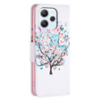 Flip case for Xiaomi Redmi 12 4G, Wallet, colorful tree, white