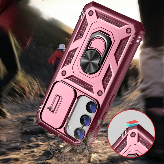 Case for Samsung Galaxy S23, CamShield Slide, pink / red