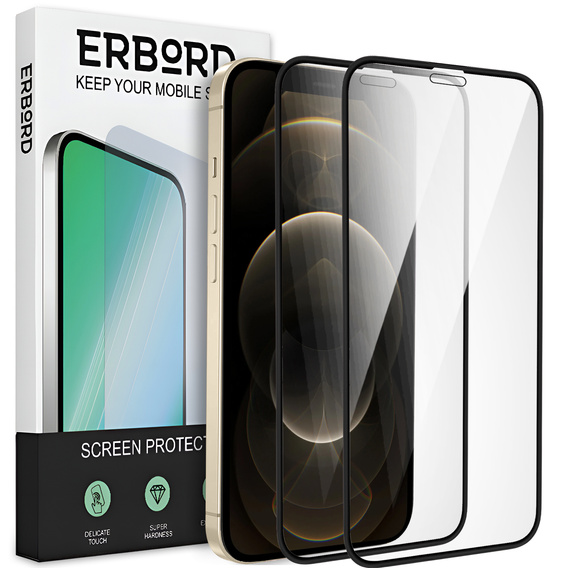 2x Ceramic ERBORD Hybrid Glass for iPhone 12 Pro Max