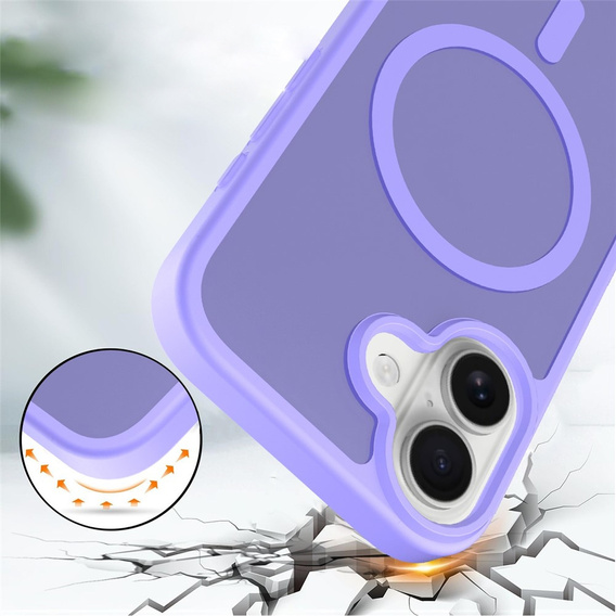 Matt Case for iPhone 17, for MagSafe, translucent purple
