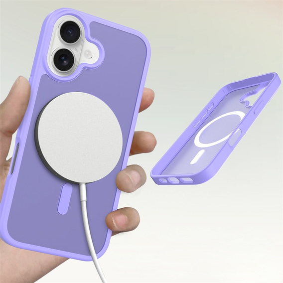 Matt Case for iPhone 17, for MagSafe, translucent purple